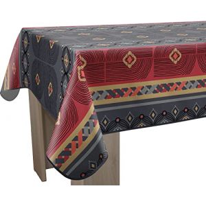 Le linge de Jules Nappe Anti-Taches Valparaiso Rouge - Rectangle 150 x 300 cm