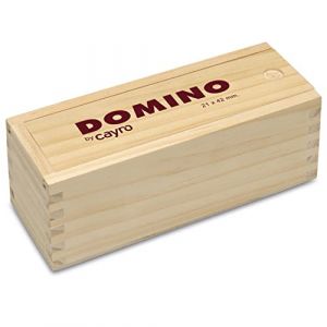 Cayro Dominos - + 6 Ans - Coffret Traditionnel en Bois avec Couvercle Coulissant - Jeu De Soci&eacute;t&eacute; Classique - Id&eacute;al pour Enfants Et Adultes - Id&eacute;al pour 2 &Agrave; 4 Joueurs