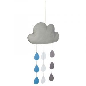 Image de Suspension décorative en forme de nuage l 34 x l 20 cm bleu