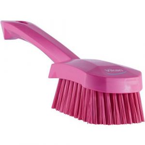 Vikan Hygiene 4192-1 Washing brush,short handle, pink, stiff, 270mm /10