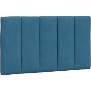 VidaXL Coussin de tête de lit bleu 90 cm velours