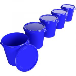 Fixedbyu - 5x Seau Hobbock avec couvercle 31,5 l, qualité alimentaire bleu