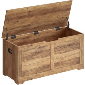 Coffre de rangement intérieur banc à chaussures pouf banquette rangement pour jouet enfant avec charnières de sécurité style moderne 100 x 40 x 46 cm