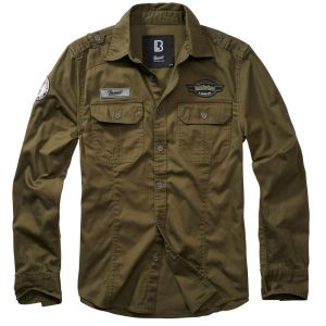 Brandit Luis Vintageshirt Chemise, Olive, XXXL Homme