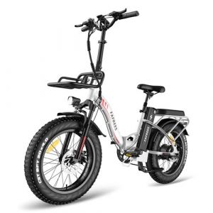 Vélo Électrique Pliable Fafrees F20 Max 20 Pouces Autonomie 120km Amortisseur Avant Fat Bike Batterie 48v22.5ah Blanc