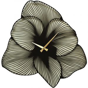 Horloge murale décorative en METAL style fleur