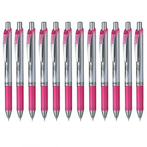 Pentel Energize PL75-P Lot de 12 Porte-Mines 0,5 mm Couleur Alu/Rose