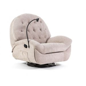Fauteuil inclinable 3 positions, pivotant et à bascule beige