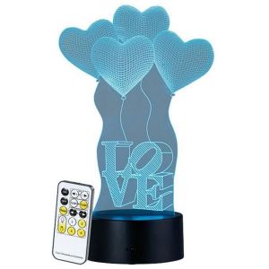 Lunartec Socle lumineux décoratif à LED LS-7.3D - Motif Love