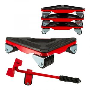 Oxeo - Coins roulants x4 - charge 300kgs - Élévateur de transport de meubles et jeu de roulettes - Poignée de levage