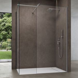 Pare douche Cabine de douche 120x100cm en verre Bremen 01k-T avec 2 éléments verre de sécurité esg transparent avec son revêtement nano - Transparent