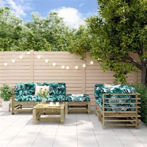 VidaXL Salon De Jardin 6 Pcs Bois De Pin Imprégné