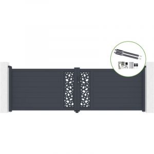 Casanoov - Portail battant 4m sunny H.120cm alu + motorisation ranger B150