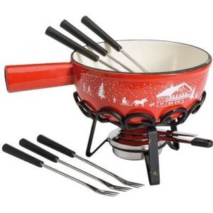 Table & cook Table&cook - Service a fondue savoyarde 22 cm frise hiver rouge