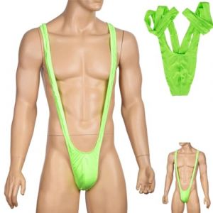 SHATCHI Mankini pour Homme Borot - sous-v&ecirc;tement - String - Vert - Taille Unique UK