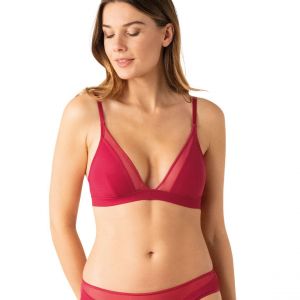 Athena Soutien-gorge triangle sans armatures femme Tulle rouge