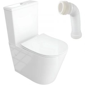 Lavita Neptun White WC &agrave; poser compact sans bride Pack WC compact complet 3/6l + connecteur WC