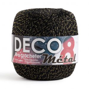 Distri Coton À Crocheter Deco 8m fil Noir (Noir Dore)