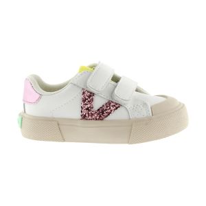 Victoria Basket Basse Tribu Effet Cuir & Logo Pailleté & Scratch 1065190 pour Filles Petalo 24