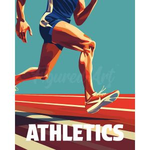 Peinture au numéro : Affiche sportive Athlétisme - sans châssis en bois