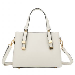 Sac à Main Cabas Daphné pour Femme avec 3 Compartiments et Bandoulière Gallantry Blanc