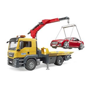 Bruder Toys Camion dépanneur Man avec grue mobile et véhicule routier