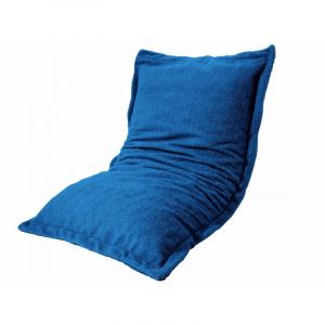 Deco Arts - Pouf Intérieur xl - Housse Sherpa (Effet Mouton) Garnissage en flocon de mousse 150x100cm - Bleu pétrole