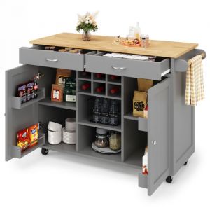 Desserte de cuisine 120x45x90 cm avec 3 tiroirs, buffet, commode avec plateau rabattable, desserte multifonctionnelle, MDF, noir
