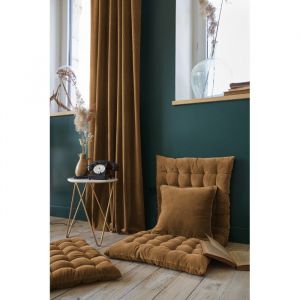 Rideau ajustable + 8 anneaux pince 'César' 140 x 270 cm Velours de Coton - Couleur: César Camel