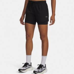 Under Armour Velociti Pro 6in 2n1 Short de running Femmes-noir, argent, Taille L