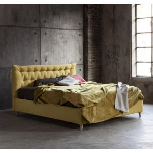 Lit coffre GLORIA couchage 140x200 cm Incanto moutarde