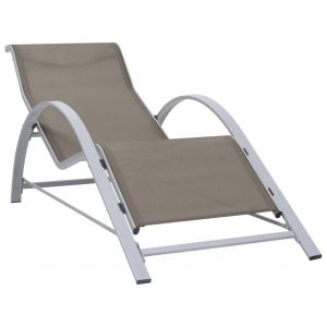 Image de VidaXL Chaise longue Textilène et aluminium Taupe