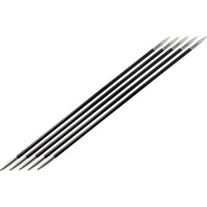 Knitpro 20 cm x 4,5 mm Karbonz Aiguilles circulaires &agrave; Double pointe Noir et Argent