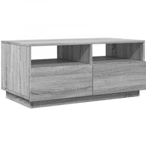 VidaXL Table basse avec lumières led sonoma gris 90x49x40 cm