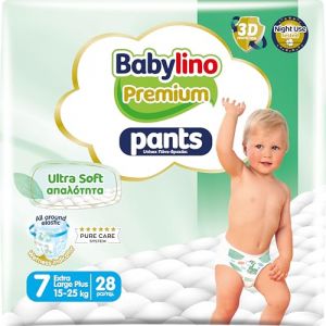 Babylino Premium Pants, Pannolini a mutandina Taglia 7 ULTRA SOFT, XL Plus (15-25kg), 28 Unità