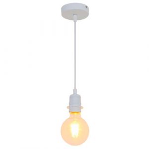 Lampe suspension design en métal blanc Compatible ampoule LED E27