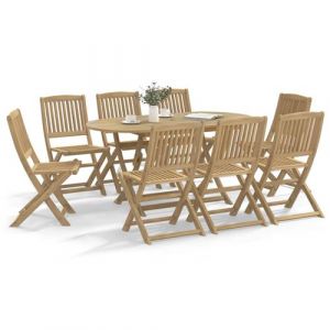 VidaXL Chaises de jardin pliantes lot de 8 48,5x57x90 cm bois d'acacia, chaise de jardin en bois, chaise pliable, meuble d'extérieur