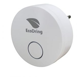 EcoDring Sonnette sans Fil sans Pile Haut de Gamme Garantie 3 Ans ? étanche IPX7, Blanche, portée 80 mètres réels, 25 mélodies, 1 Carillon récepteur 220V Seul