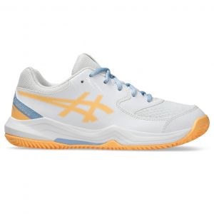 Asics Gel-Dedicate 8 GS Padel Sneaker, White Orange Glow, 34.5 EU