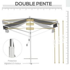 MH Store double pente rétractable GINO gris et blanc