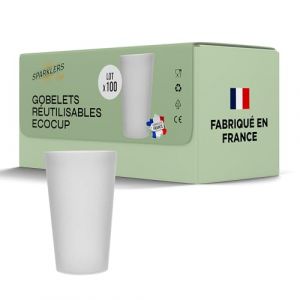 Lot de Gobelets Réutilisables Givré ECOCUP 30cl -150 Lavages au Lave Vaisselle - Verre Bière Réutilisable en P10050cl