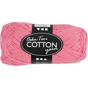 Creotime Pelote de fil de coton - 50 g Rose Foncé