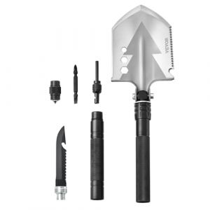 VEVOR Pelle de Survie Pliante, Pelle de Camping multifonctionnelle 8 en 1, Pelle Tactique compacte Portable de qualité Militaire, pour Tout-Terrain, Camping, randonnée, extérieur, Survie, Urgence
