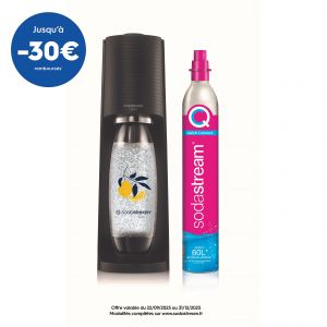 Sodastream Machine à eau pétillante Terra noir + une bouteille 1 L édition limitée citron