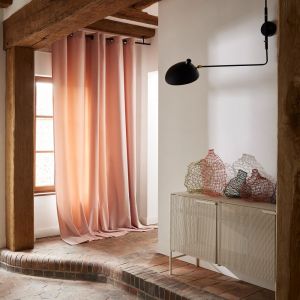 Rideau à oeillets dorés en velours Rose pétale 135x350 cm