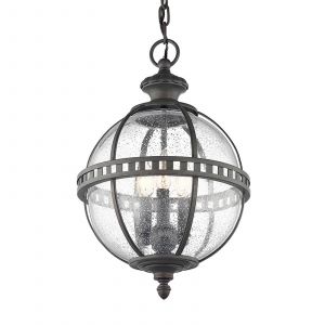 Elstead Lighting Suspension Halleron, bronze et verre
