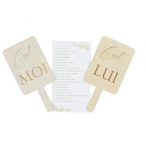 Jeu Mariage Elle Lui Jolis Brins Pancartes Bois