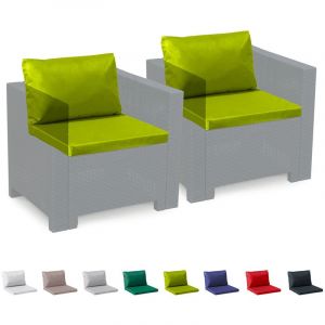 Grand Soleil Coussins de rechange imperméables salon de jardin Rotin Bica set 2 places, Couleur: Anis vert