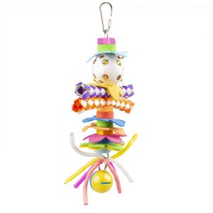 Jouet pour oiseaux pendentif coloré avec jouets en plastique Duvoplus