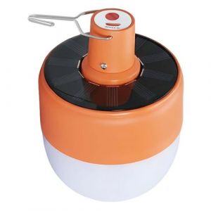 Ampoule Solaire Camping Rechargeable 10W avec Crochet et 5 Modes LED 1200mAh Avizar Orange